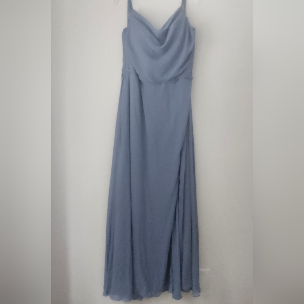 Morilee Bridesmaid / Mother Of The Birde Chiffon Dress Slate Blue Plus Size 22